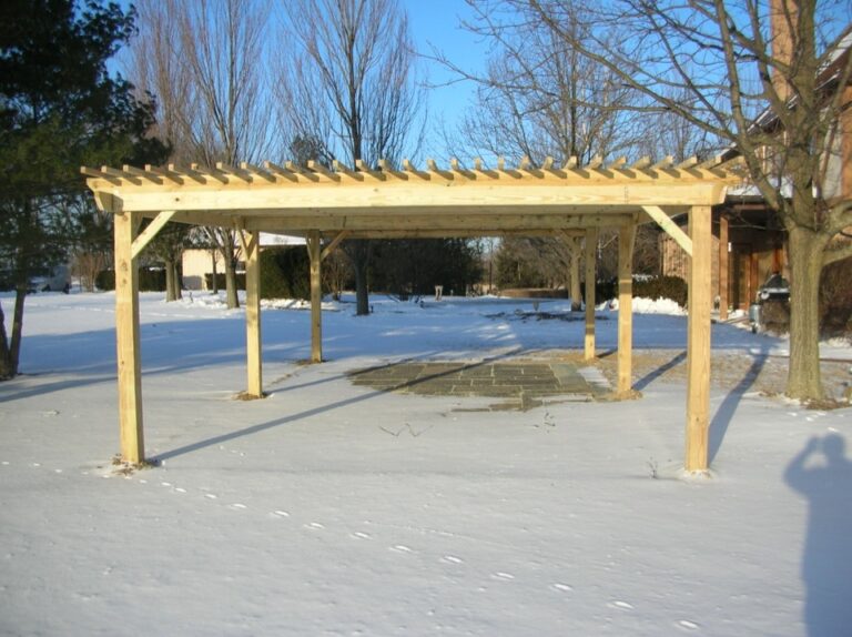 Pergola in snow