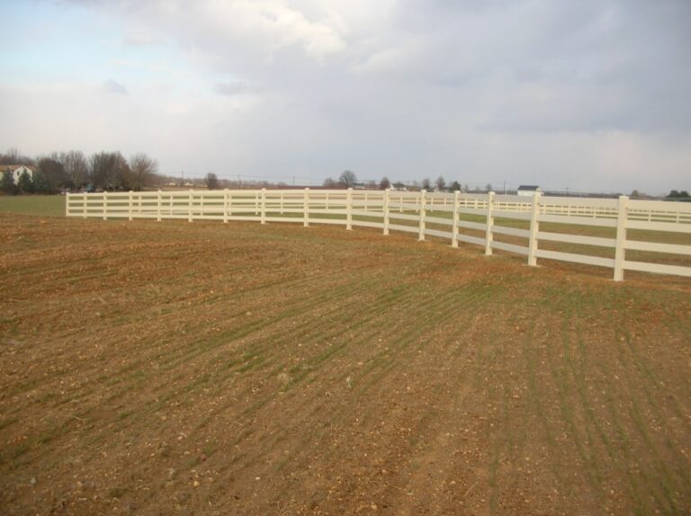 White Vinyl rail fence