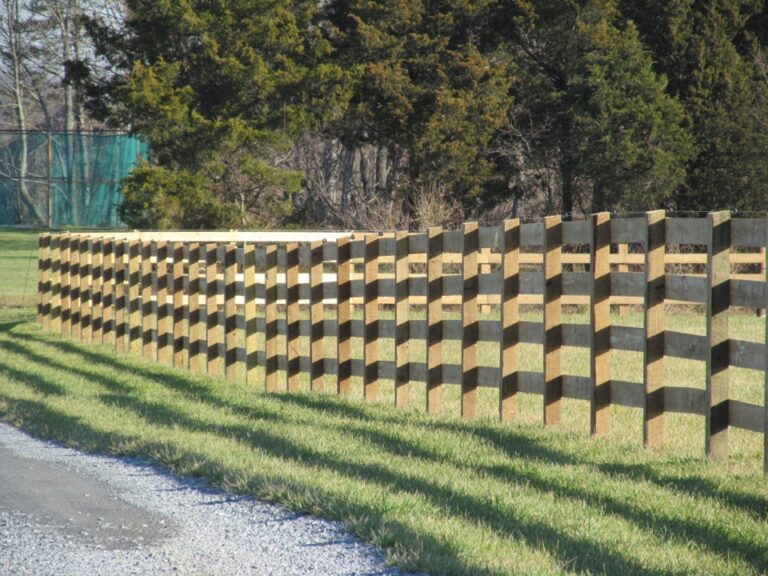 Close Heavy rail wood fence