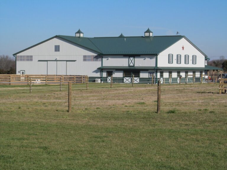 Large Horse Barn with fence