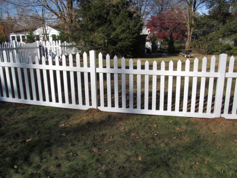 White Picket fence in backyard